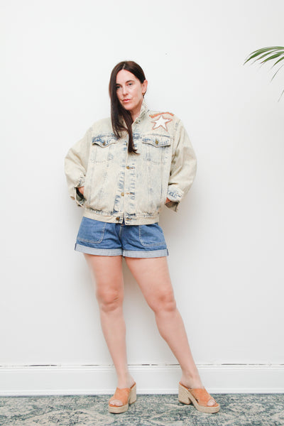 Rare Vintage Western Denim Jacket | Texas Map Rhinestone Cowboy Scene – Country Glam Beyoncé Style