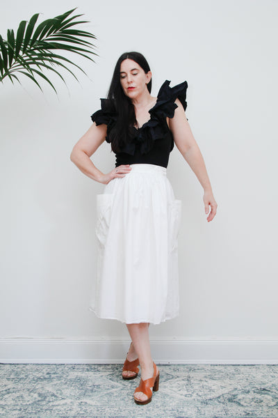 Vintage 1980's Cotton High Waist Skirt