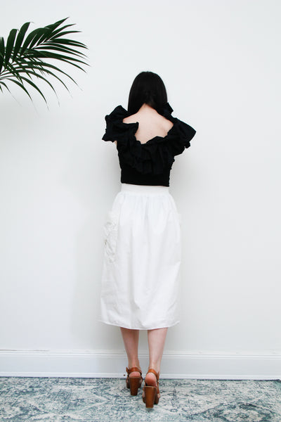 Vintage 1980's Cotton High Waist Skirt