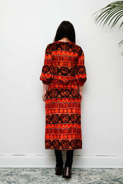 1970's Velvet Rare Bishop Sleeve Maxi Dress