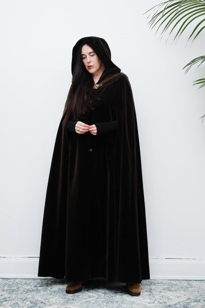 1970's Rare Velvet  Hooded Opera Gothic Dramatic Maxi Cape