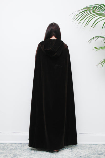 1970's Rare Velvet  Hooded Opera Gothic Dramatic Maxi Cape