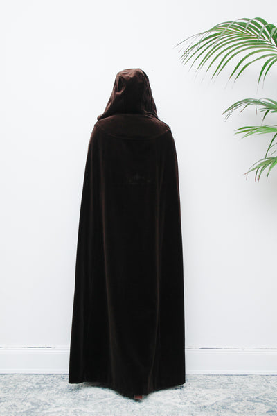 1970's Rare Velvet  Hooded Opera Gothic Dramatic Maxi Cape