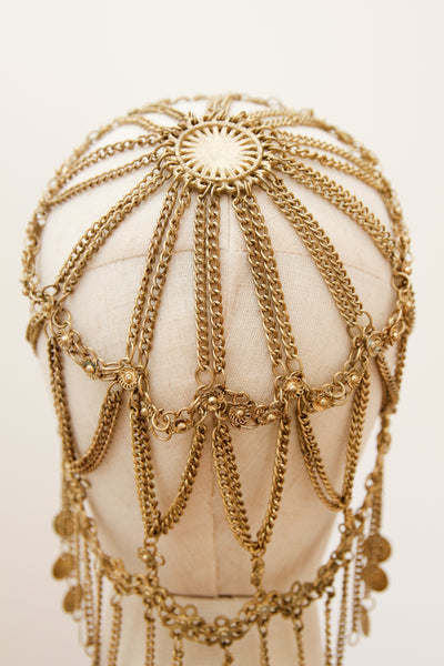 Vintage Bohemian Goddess Chain Traditional Folklore Headpiece