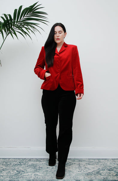 1980's Vintage Red Velvet Blazer