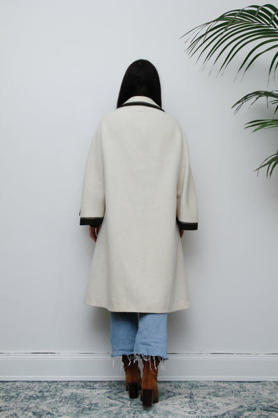 Vintage Cream Wool Cape Coat