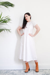Antique White Cotton Smock Dress