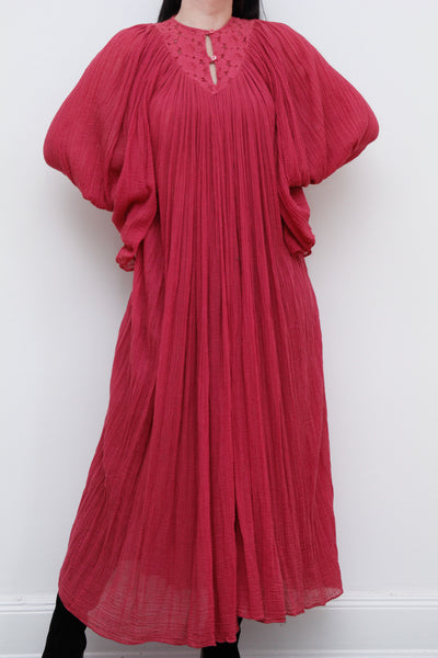 1970's Indian Cotton Gauze Kaftan Maxi Dress