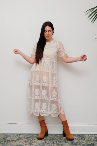 Rare Vintage Sheer Lace Dress –
