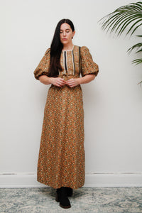 1970's Floral Cotton Maxi Dress