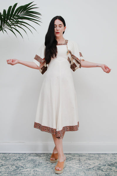 Vintage Bohemian Kaftan Cotton Dress