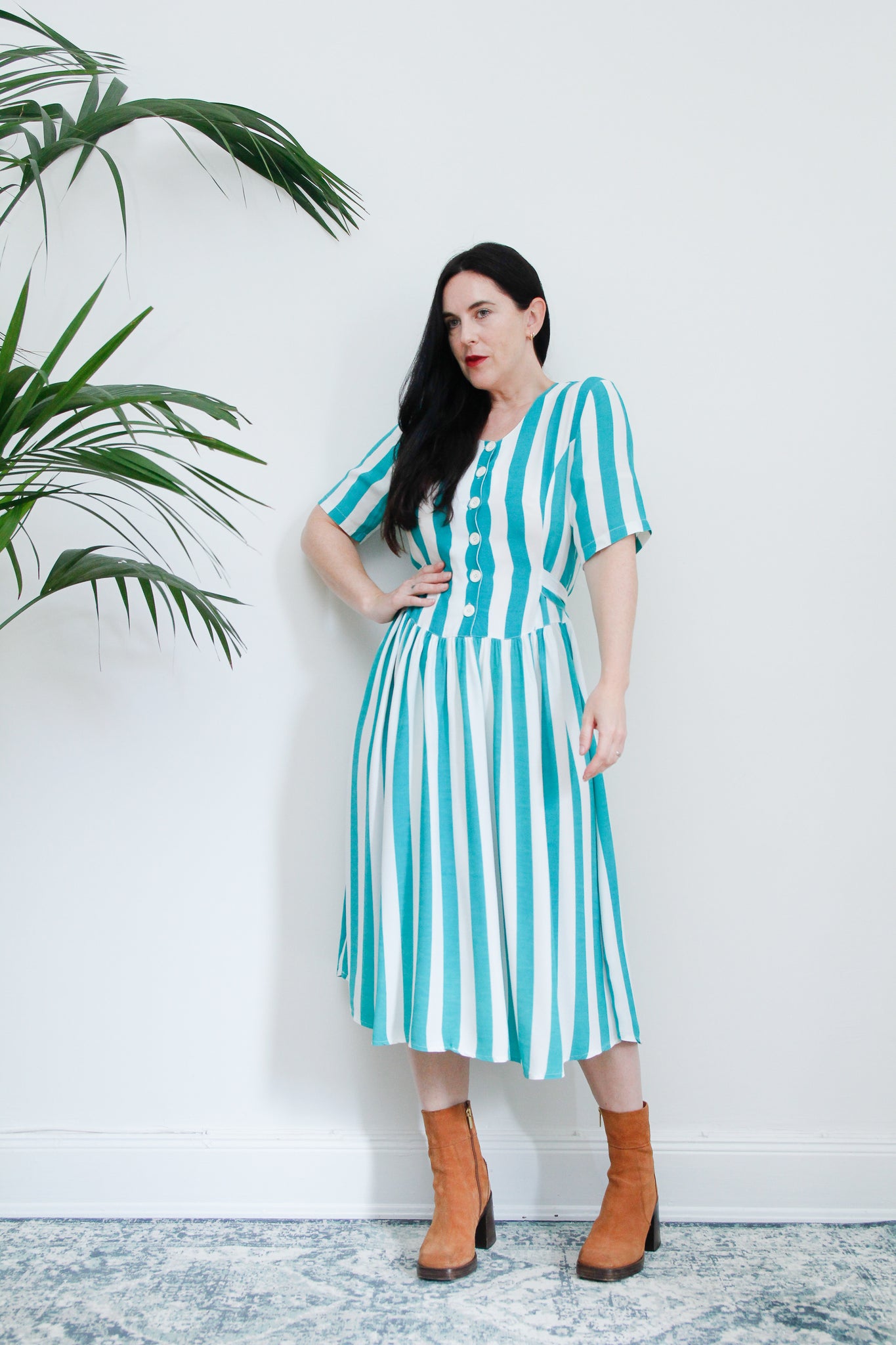 1980's Summer Stripe Prairie Dress