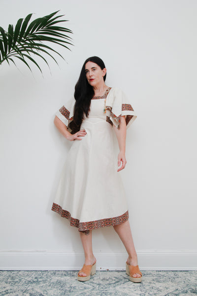 Vintage Bohemian Kaftan Cotton Dress