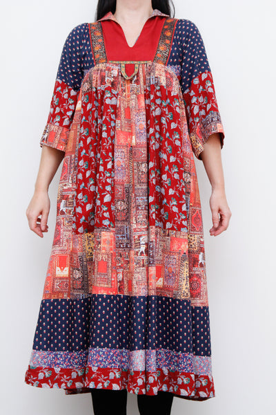 1970's Rare Afghan Folklore Kaftan Dress