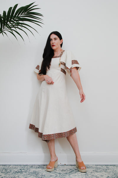 Vintage Bohemian Kaftan Cotton Dress