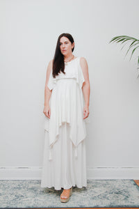 Ethereal 1970s Grecian White Maxi Dress – Vintage John Charles