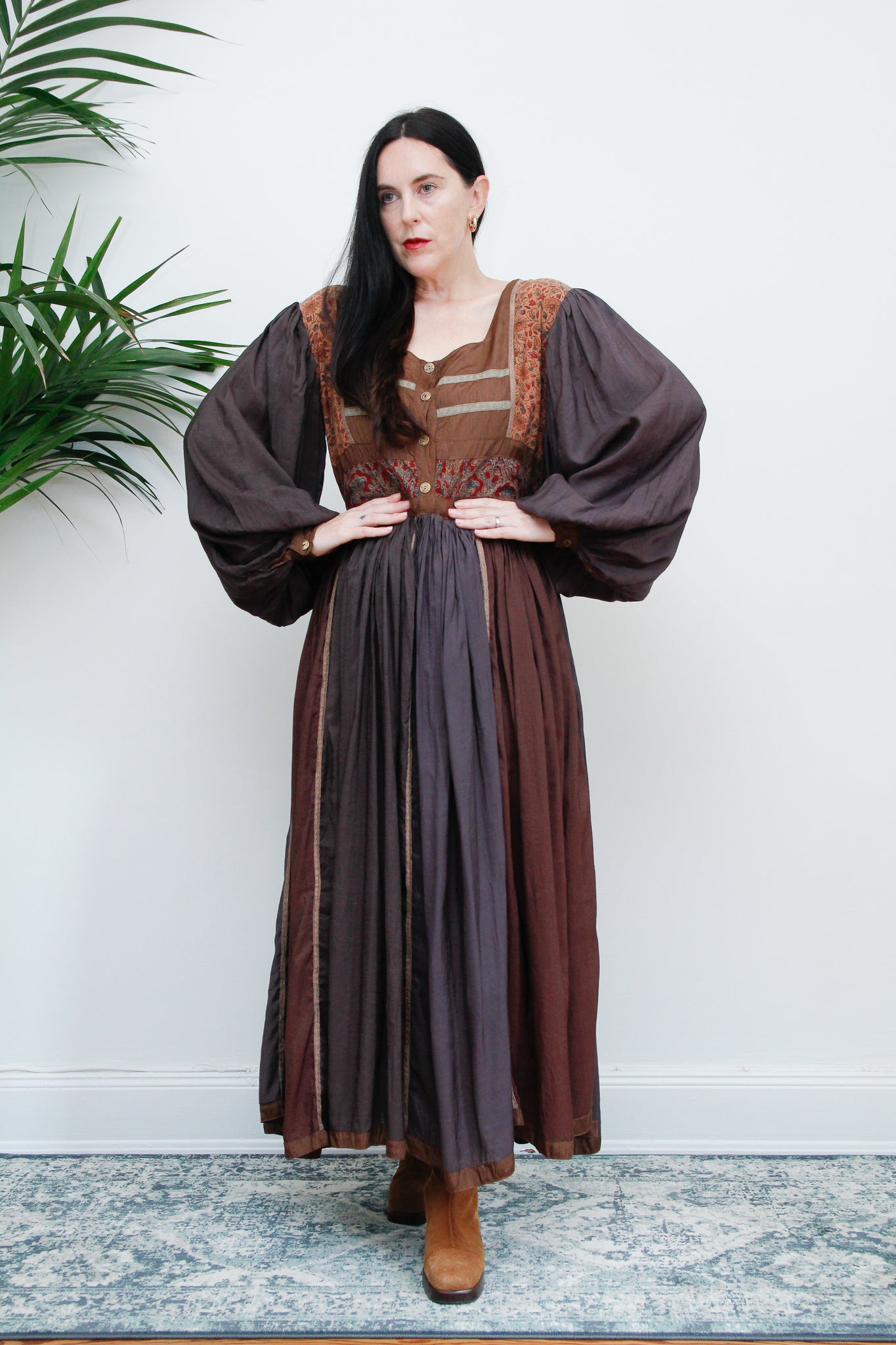 1970's Rare Floral Patchwork Maxi Dress