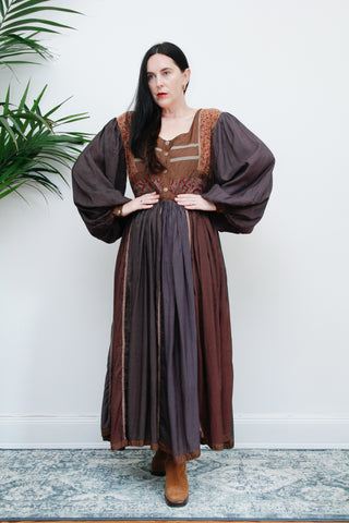1970's Rare Floral Patchwork Maxi Dress