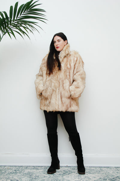 Vintage Cream Goat Hair Fur Coat