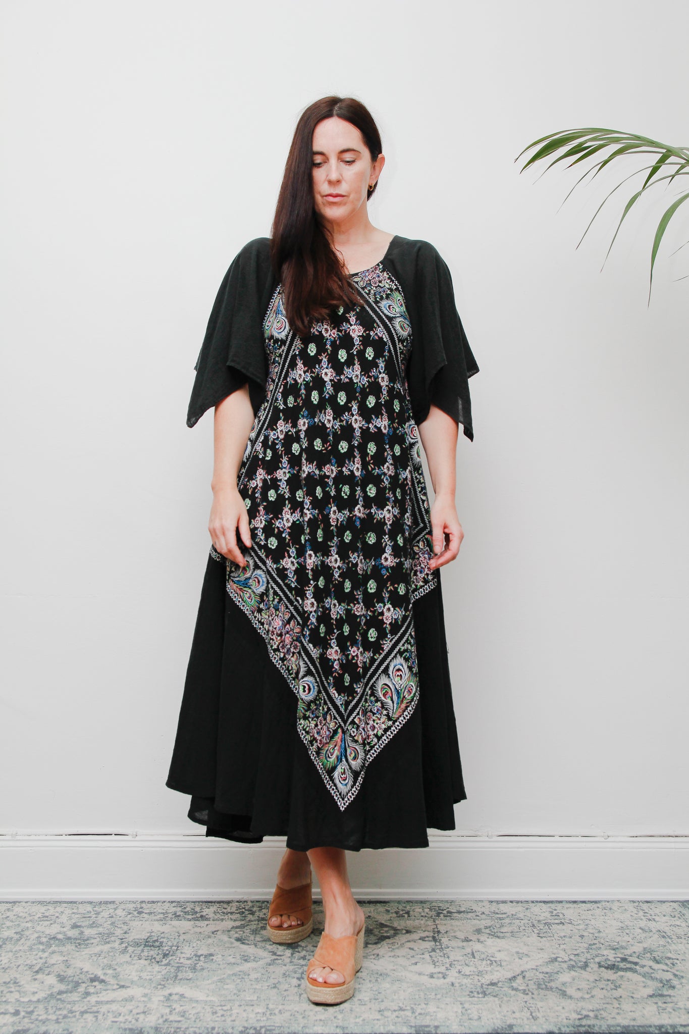 Rare 1970s Indian Cotton Maxi Dress – Bohemian Paisley Kaftan Style