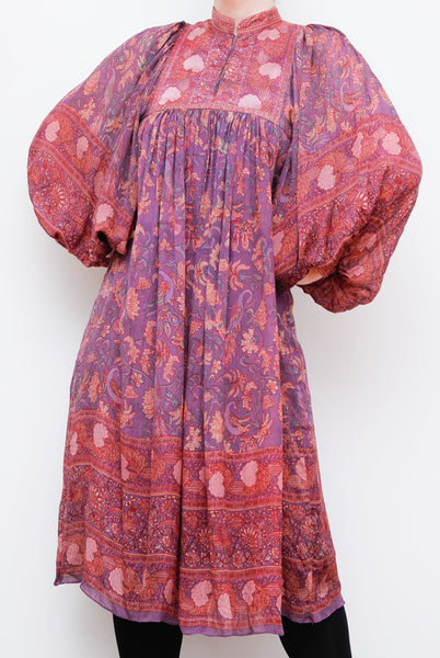 Rare Rita Kumar 1970's Pure Indian Silk Gauze Dress