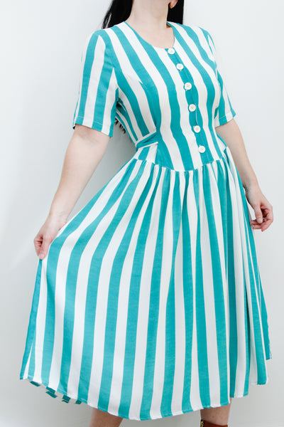1980's Summer Stripe Prairie Dress
