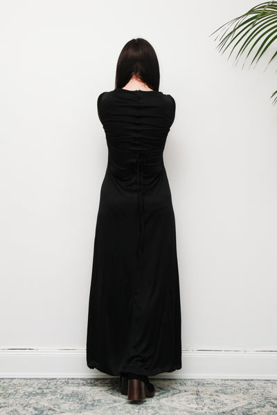 Vintage Black Velvet Lace Vera Mont Maxi Dress