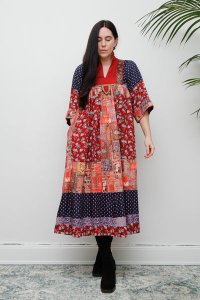 1970's Rare Afghan Folklore Kaftan Dress