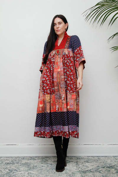 1970's Rare Afghan Folklore Kaftan Dress