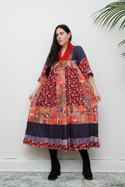 1970's Rare Afghan Folklore Kaftan Dress