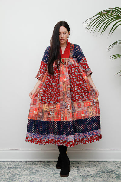 1970's Rare Afghan Folklore Kaftan Dress