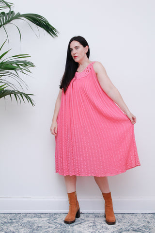 1970's Grecian Smock Cotton Gauze Dress