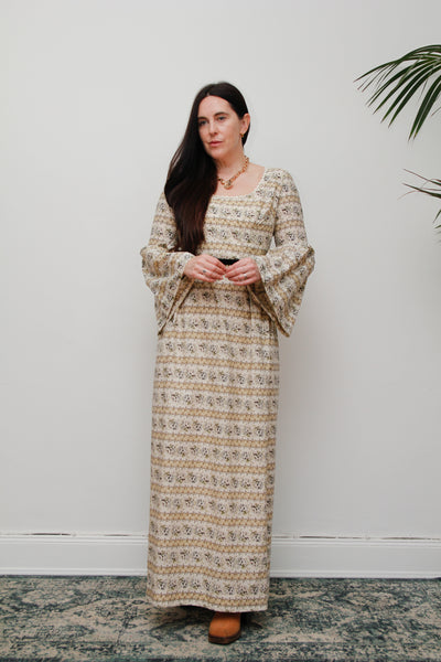 Vintage 1970s Prairie Dress – Boho Floral Maxi