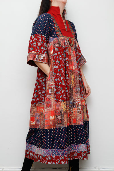 1970's Rare Afghan Folklore Kaftan Dress