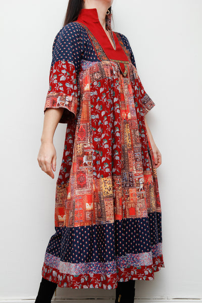 1970's Rare Afghan Folklore Kaftan Dress