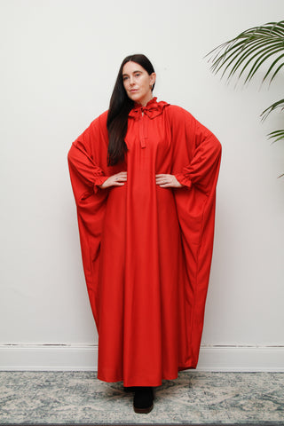 Vintage 1970's Hostess Kaftan Sleeve Maxi Dress