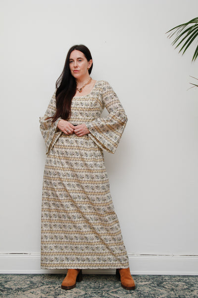 Vintage 1970s Prairie Dress – Boho Floral Maxi