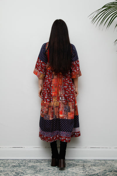 1970's Rare Afghan Folklore Kaftan Dress