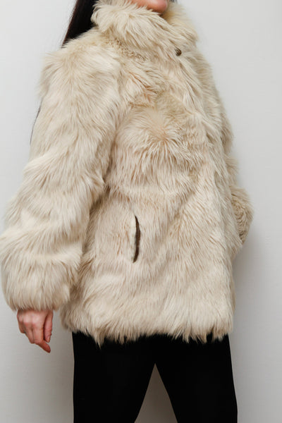 Vintage Cream Goat Hair Fur Coat