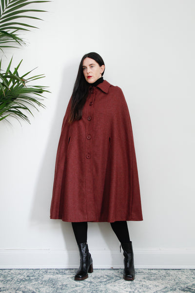 Vintage Wool Cape Coat 1970's