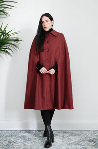 Vintage Wool Cape Coat 1970's