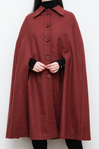 Vintage Wool Cape Coat 1970's