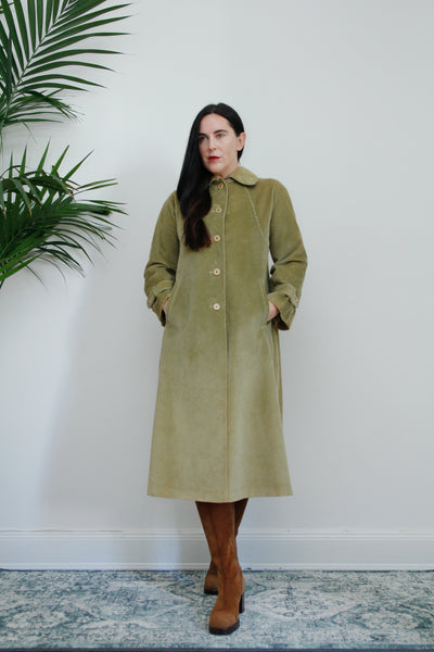 1970's Vintage Cord Cotton Trench Jacket Coat