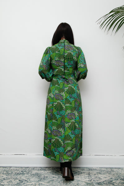 1970's Floral Prairie Cotton Maxi Dress