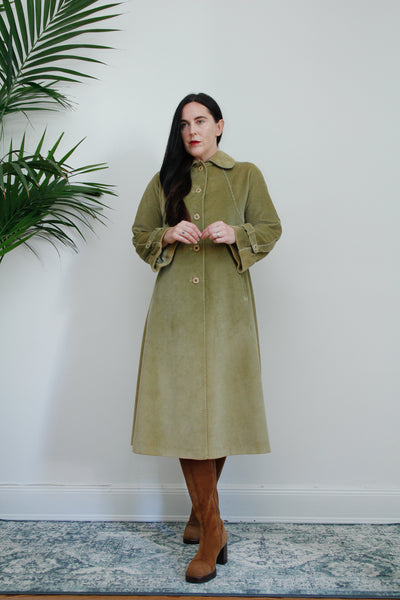 1970's Vintage Cord Cotton Trench Jacket Coat