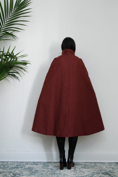 Vintage Wool Cape Coat 1970's