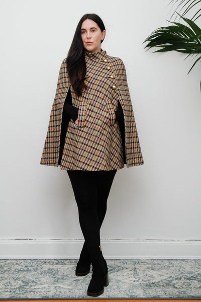 Vintage 1960's Tartan Wool Cape