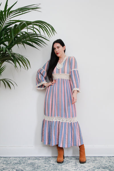 Vintage Cheesecloth Maxi Dress