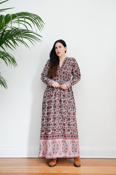 Vintage Indian Cotton Maxi Dress