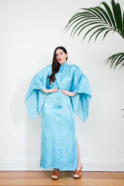 1970's Kimono Kaftan Silk Maxi Dress